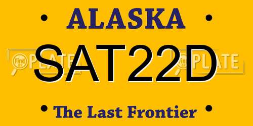 SAT22D Alaska License Plate