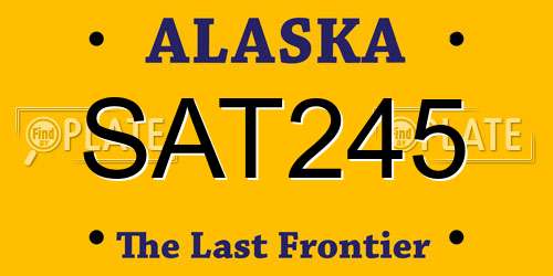 SAT245 Alaska License Plate