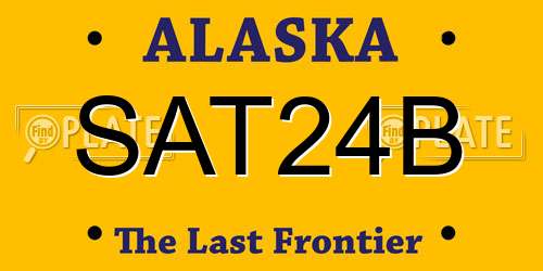 SAT24B Alaska License Plate