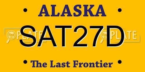 SAT27D Alaska License Plate