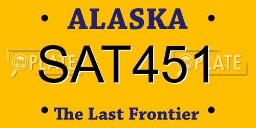 SAT451 Alaska License Plate