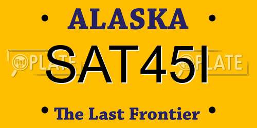 SAT45I Alaska License Plate