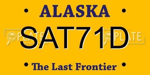 SAT71D Alaska License Plate
