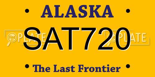 SAT720 Alaska License Plate