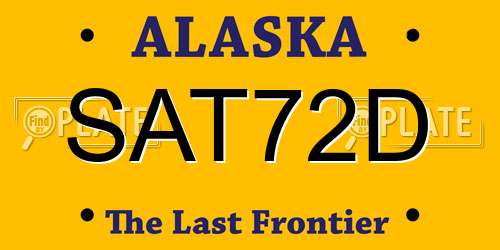SAT72D Alaska License Plate