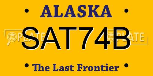 SAT74B Alaska License Plate