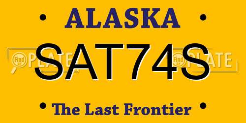 SAT74S Alaska License Plate