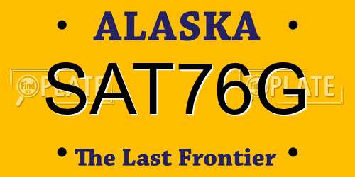 SAT76G Alaska License Plate