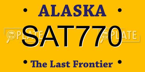 SAT770 Alaska License Plate
