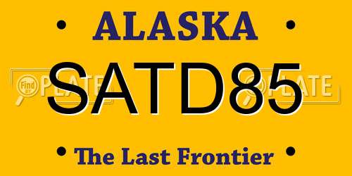 SATD85 Alaska License Plate