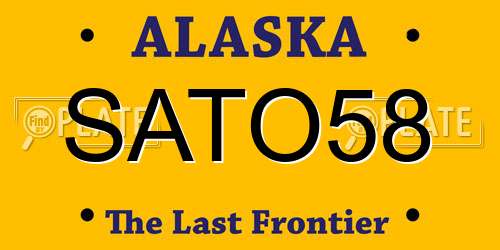 SATO58 Alaska License Plate