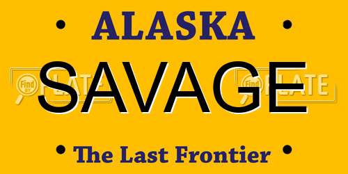 SAVAGE Alaska License Plate