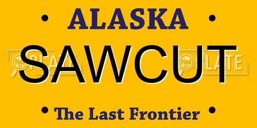 SAWCUT Alaska License Plate