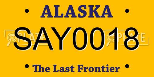 SAY0018 Alaska License Plate