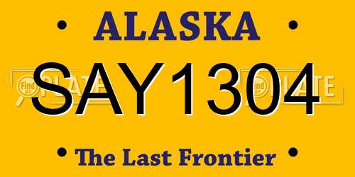 SAY1304 Alaska License Plate