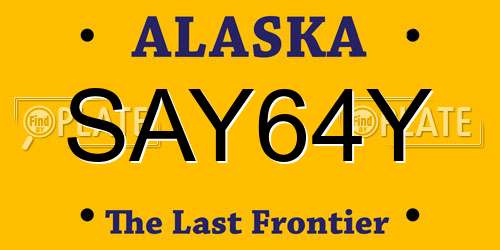 SAY64Y Alaska License Plate