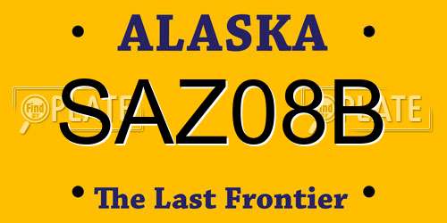 SAZ08B Alaska License Plate