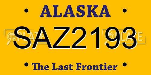 SAZ2193 Alaska License Plate