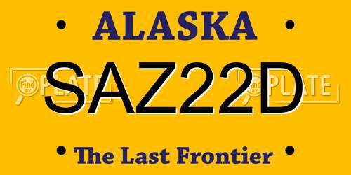 SAZ22D Alaska License Plate