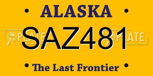 SAZ481 Alaska License Plate