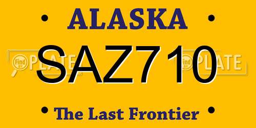 SAZ710 Alaska License Plate