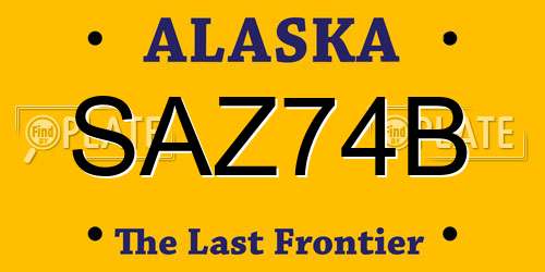 SAZ74B Alaska License Plate