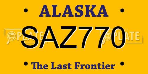 SAZ770 Alaska License Plate