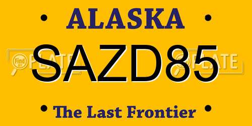 SAZD85 Alaska License Plate