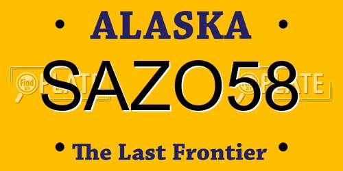 SAZO58 Alaska License Plate