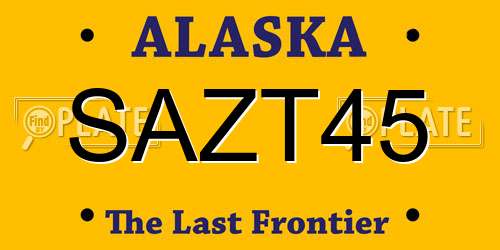 SAZT45 Alaska License Plate