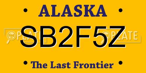 SB2F5Z Alaska License Plate