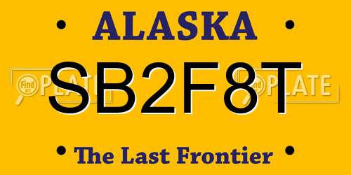 SB2F8T Alaska License Plate