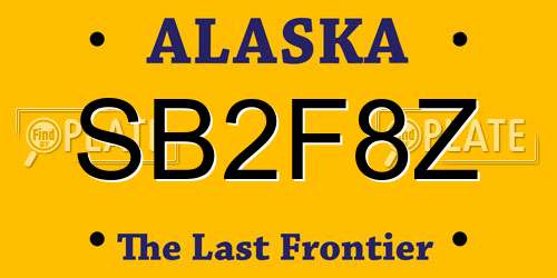 SB2F8Z Alaska License Plate