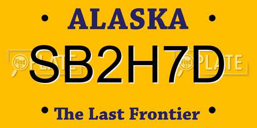 SB2H7D Alaska License Plate