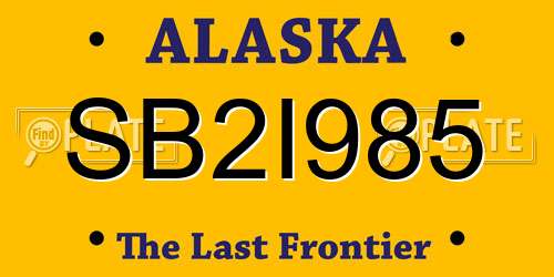 SB2I985 Alaska License Plate