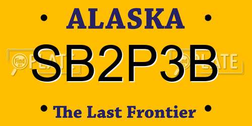 SB2P3B Alaska License Plate