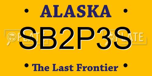 SB2P3S Alaska License Plate