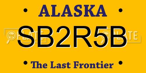 SB2R5B Alaska License Plate