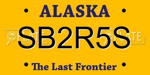 SB2R5S Alaska License Plate