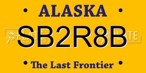 SB2R8B Alaska License Plate