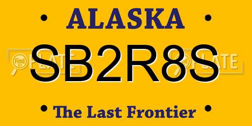 SB2R8S Alaska License Plate