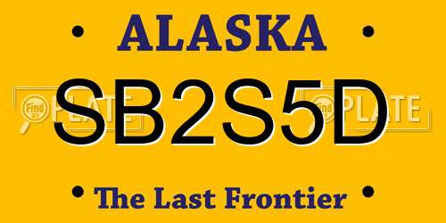 SB2S5D Alaska License Plate