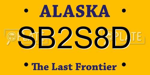 SB2S8D Alaska License Plate