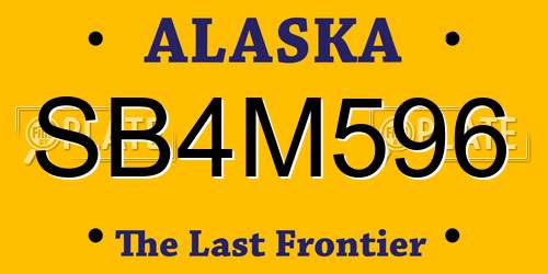 SB4M596 Alaska License Plate