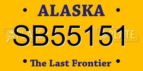 SB55151 Alaska License Plate