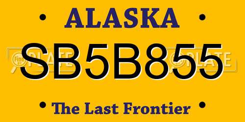 SB5B855 Alaska License Plate