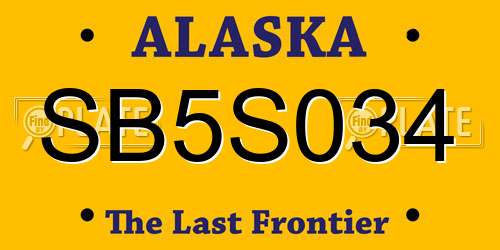 SB5S034 Alaska License Plate