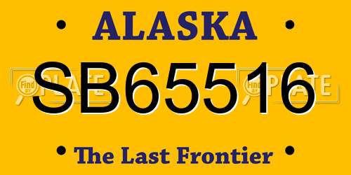 SB65516 Alaska License Plate
