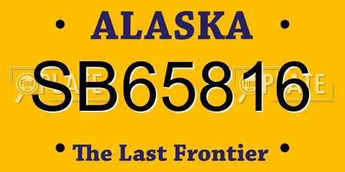 SB65816 Alaska License Plate