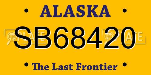 SB68420 Alaska License Plate